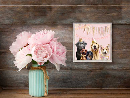 Best Friend - Party Pups Mini Framed Canvas