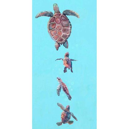 Momma And Baby Turtles Canvas Wall Art