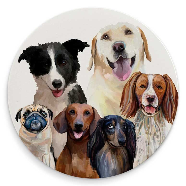 Best Friend - Dog Bunch - Set of 4 Coaster Set