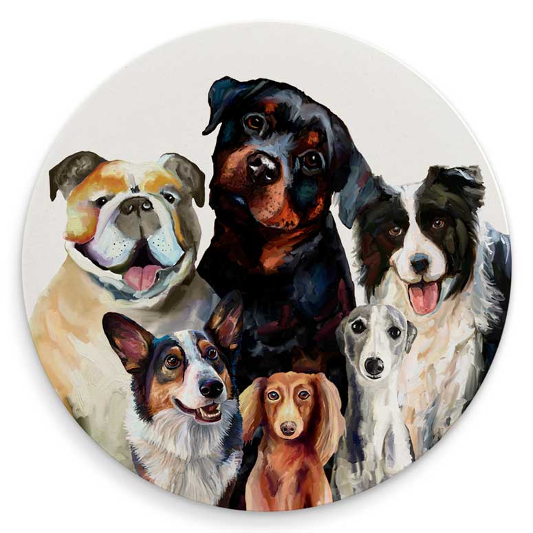 Best Friend - Dog Bunch - Set of 4 Coaster Set - GreenBox Art