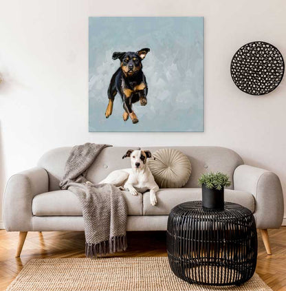 Best Friend - Running Rottweiler Canvas Wall Art