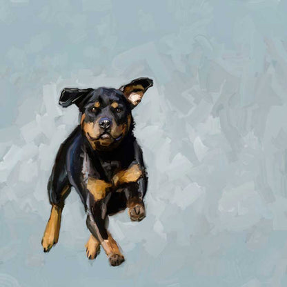 Best Friend - Running Rottweiler Canvas Wall Art