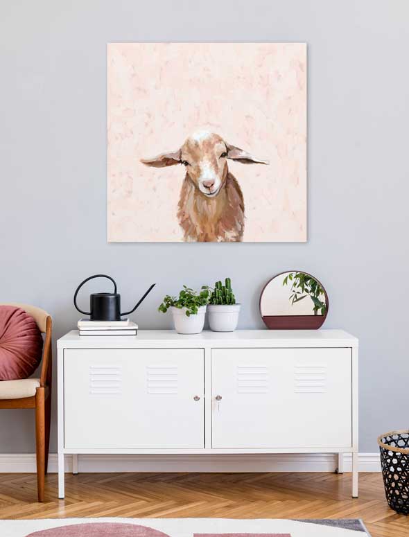 Happy Goat Thoughts Canvas Wall Art - GreenBox Art