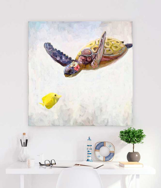 Ms. Turtle And Tang Canvas Wall Art - GreenBox Art