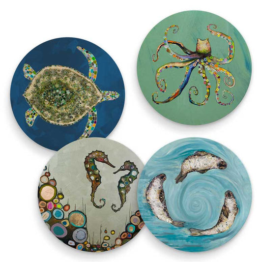 Ocean Creatures - Set of 4 Coaster Sets