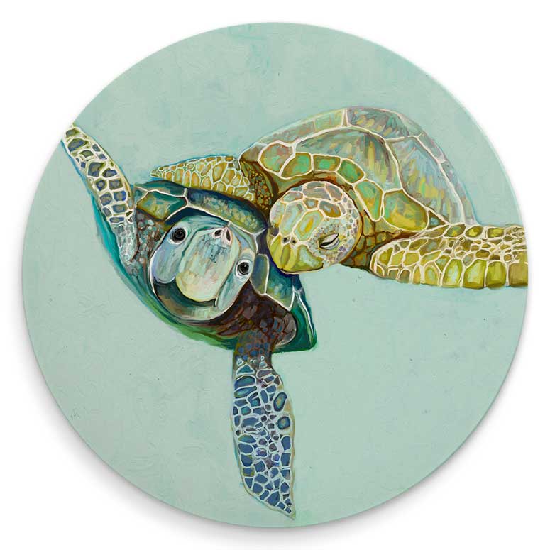 Tropical Turtles - Set of 4 Coaster Sets - GreenBox Art