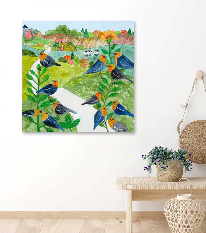 Blackbird Farm Mini Framed Canvas