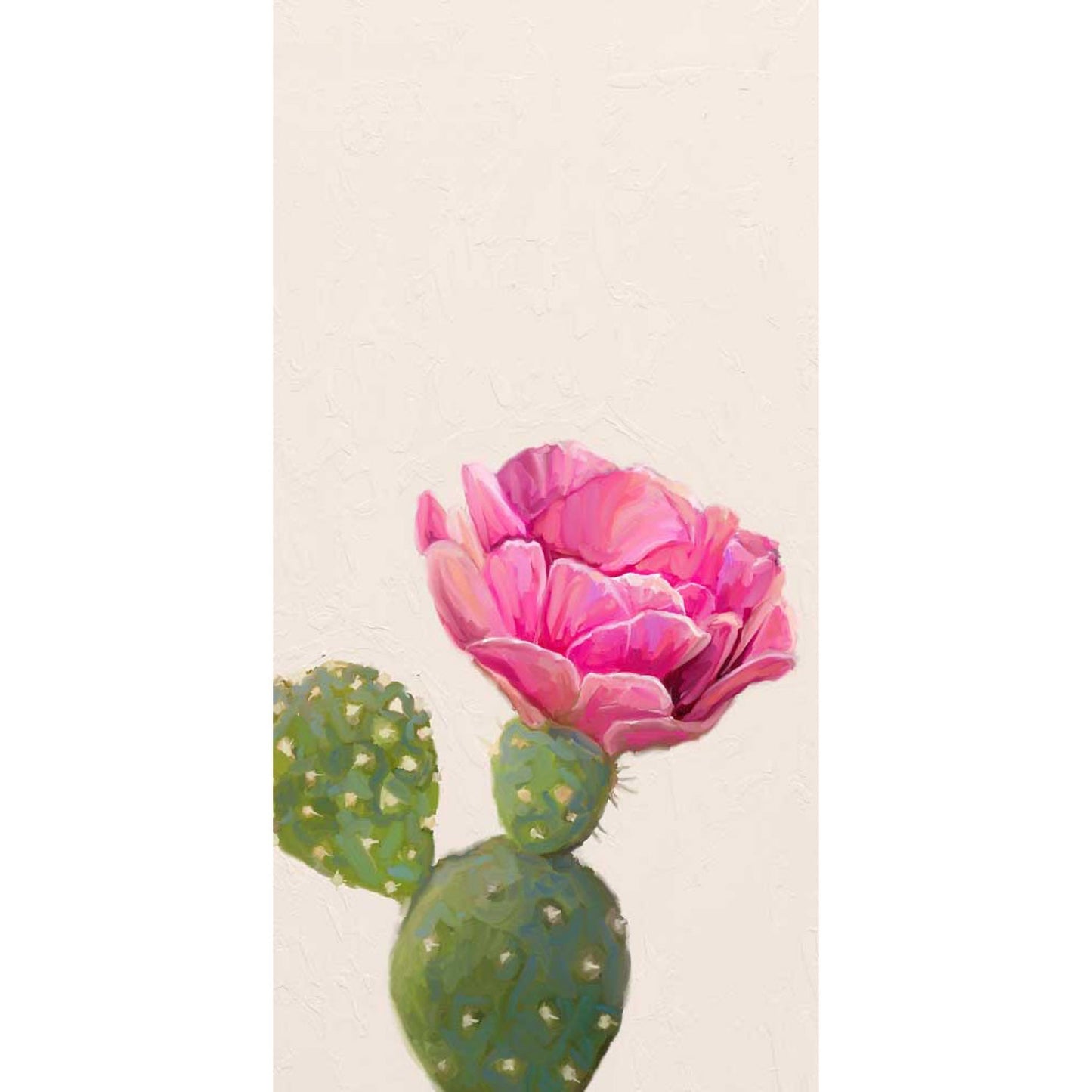 Cactus Garden - Big Bold Bloom - Narrow Canvas Wall Art - GreenBox Art