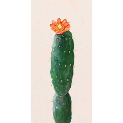 Cactus Garden - Tangerine Flower - Narrow Canvas Wall Art