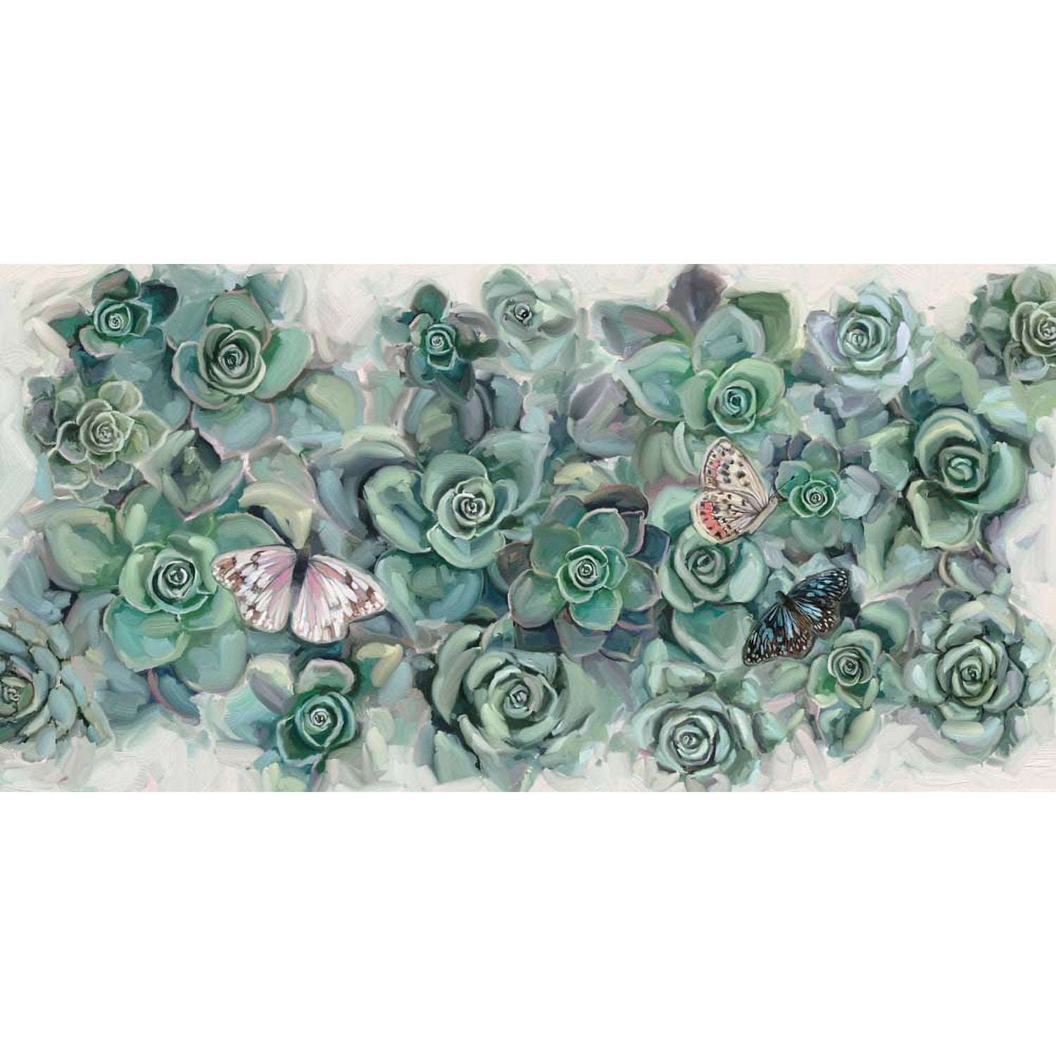 Cactus Garden - Butterfly Guests Canvas Wall Art - GreenBox Art