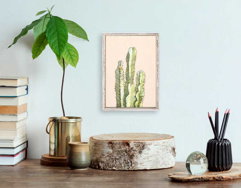 Cactus Garden - Trio Of Trunks Mini Framed Canvas