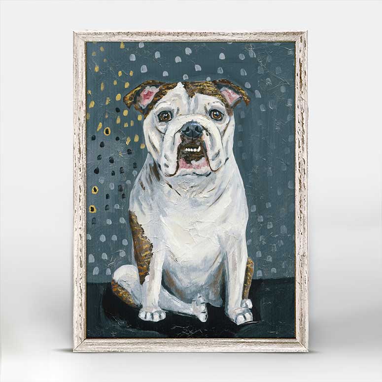 Bulldog Eyes Mini Framed Canvas - GreenBox Art