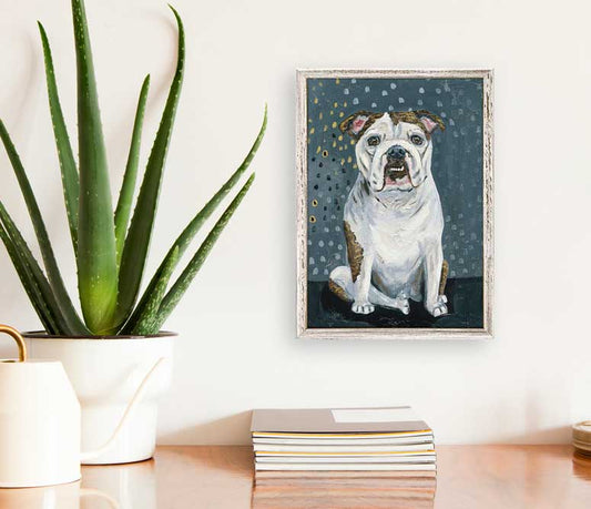 Bulldog Eyes Mini Framed Canvas