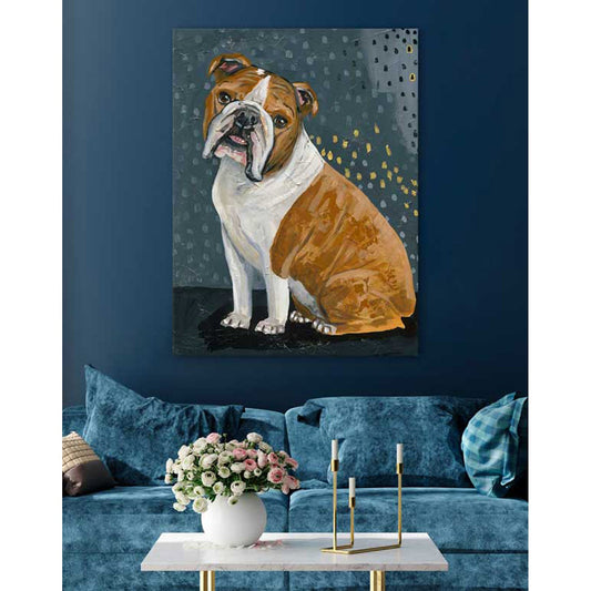 Bulldog - Brown & White Canvas Wall Art