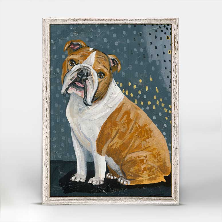 Bulldog - Brown & White Mini Framed Canvas - GreenBox Art