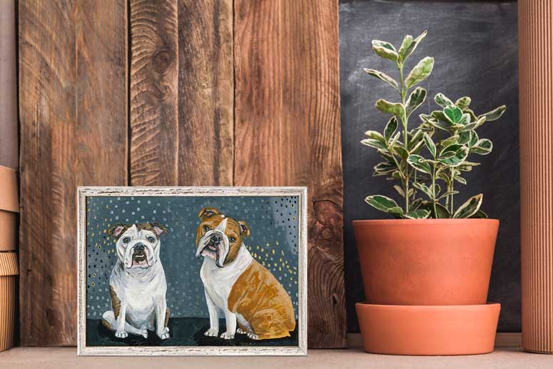 Bulldogs Mini Framed Canvas - GreenBox Art