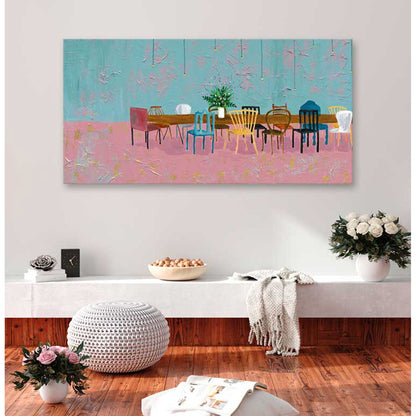 Pull Up A Chair Canvas Wall Art - GreenBox Art