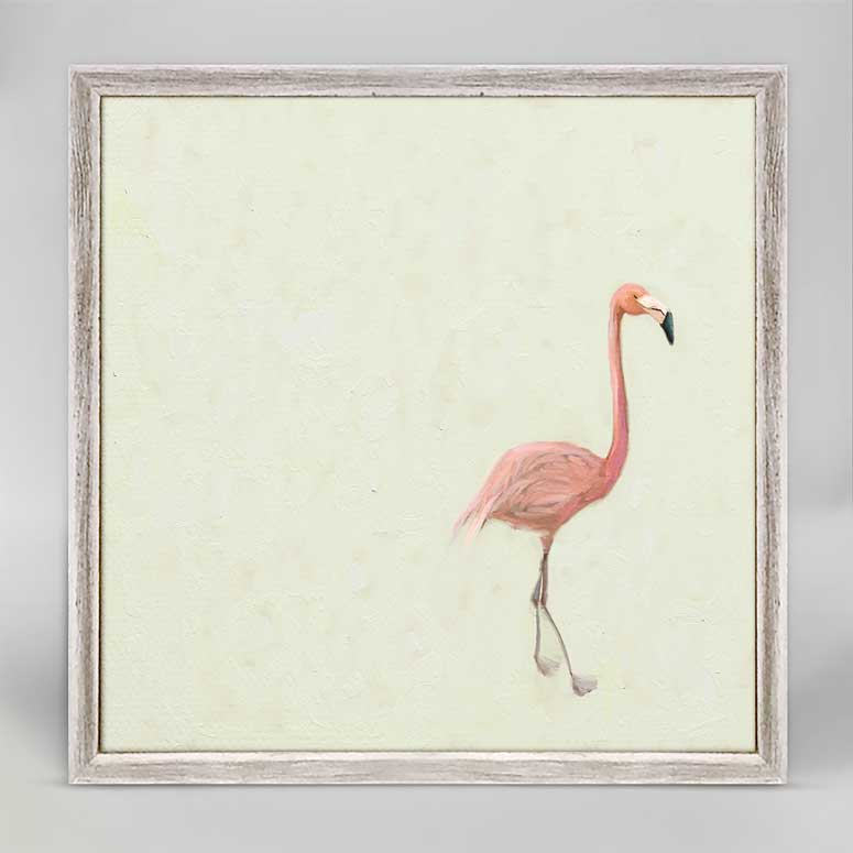 Flamingo Walk Mini Framed Canvas