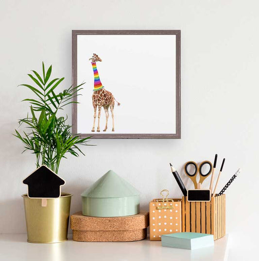 Pride Giraffe Mini Framed Canvas