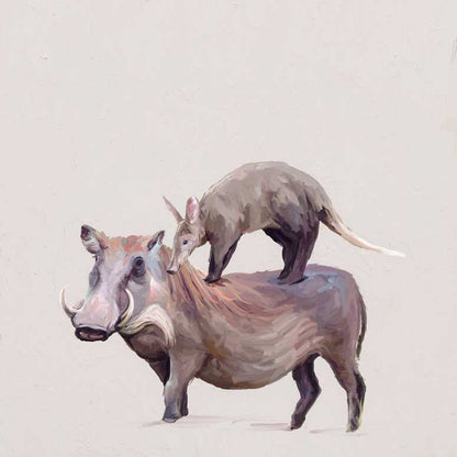 Warthog & Anteater Canvas Wall Art - GreenBox Art