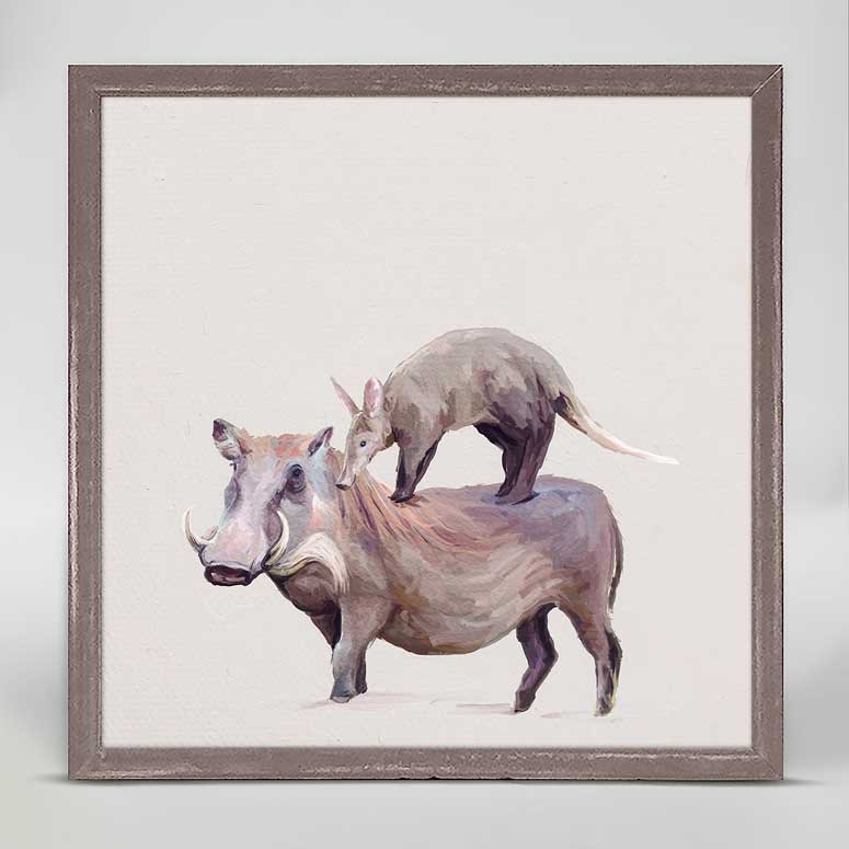 Warthog & Anteater Mini Framed Canvas - GreenBox Art