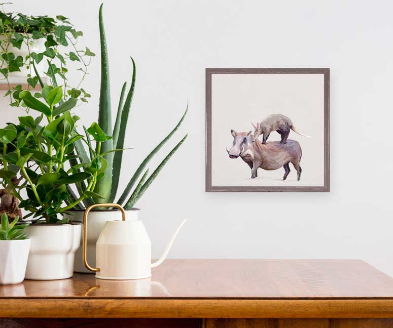 Warthog & Anteater Mini Framed Canvas - GreenBox Art