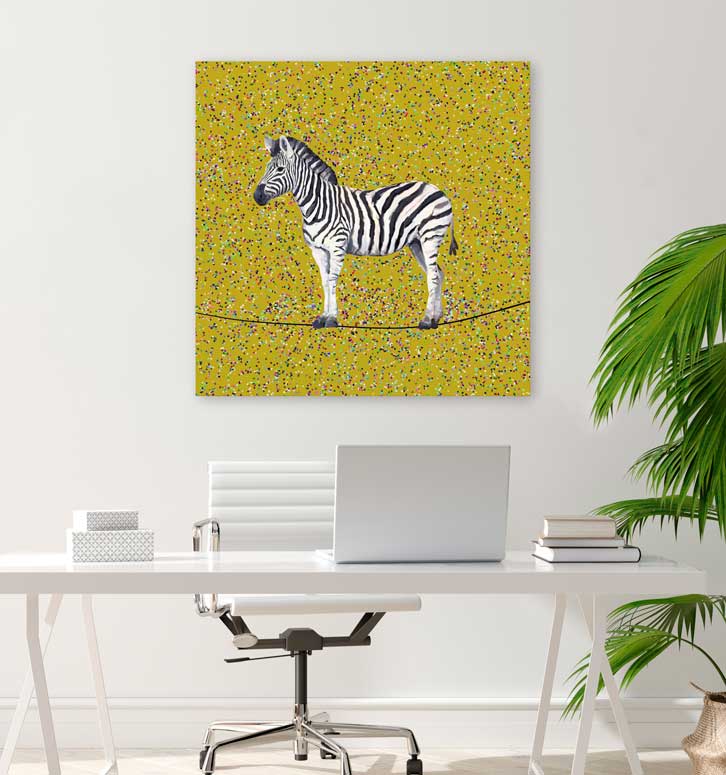 Confetti Zebra Canvas Wall Art - GreenBox Art