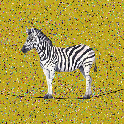Confetti Zebra Canvas Wall Art
