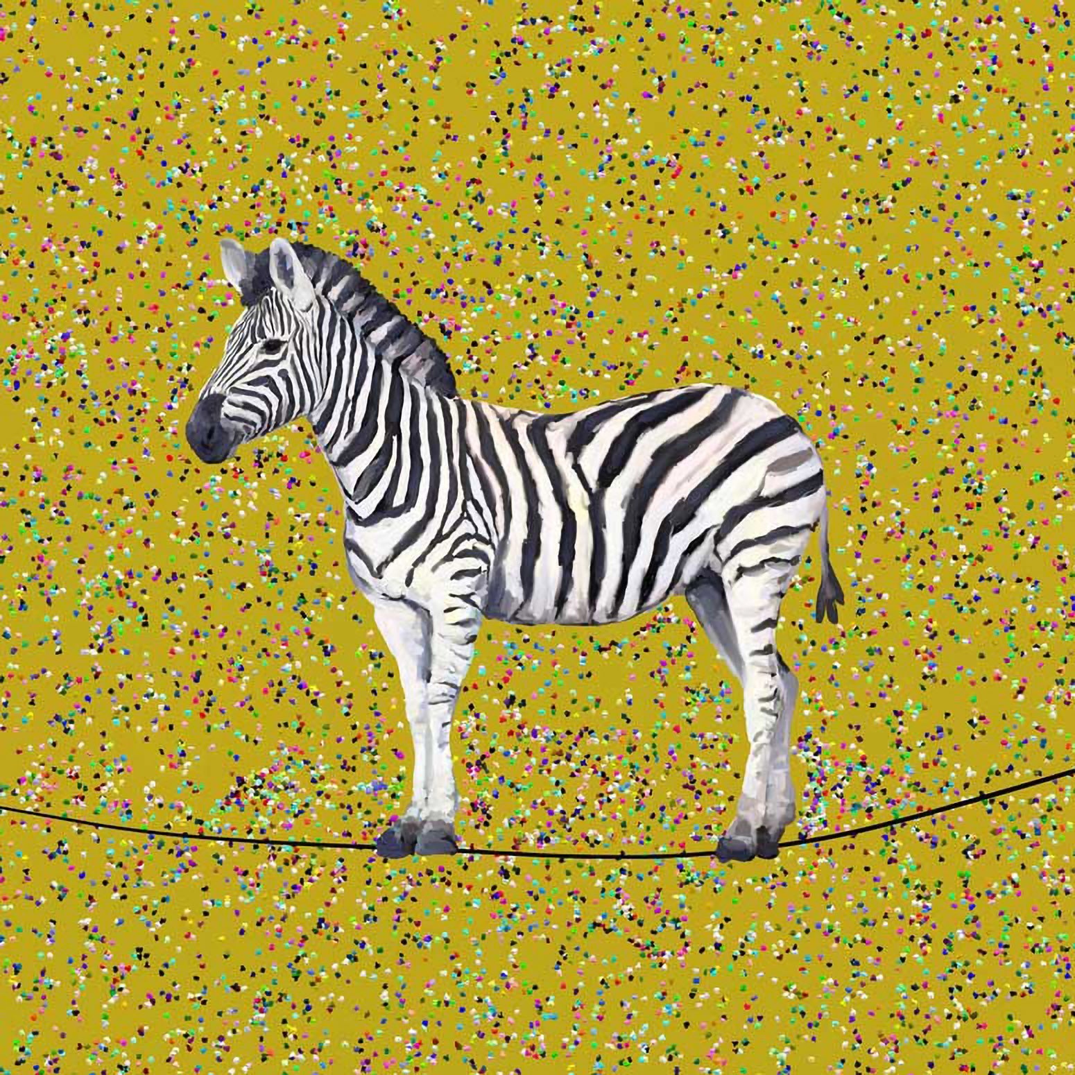 Confetti Zebra Canvas Wall Art - GreenBox Art