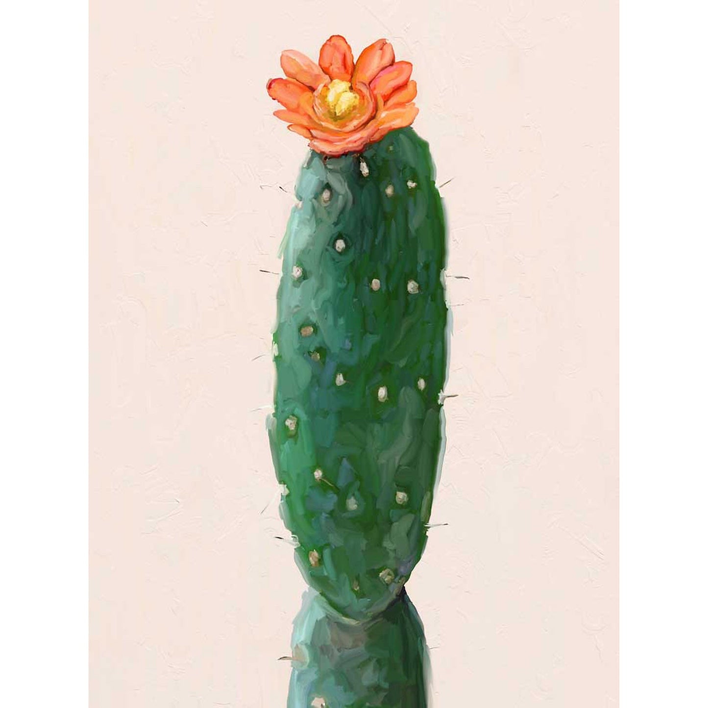 Cactus Garden - Tangerine Flower Canvas Wall Art - GreenBox Art