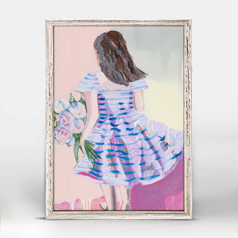 Flower Girl - Peach Twist Mini Framed Canvas