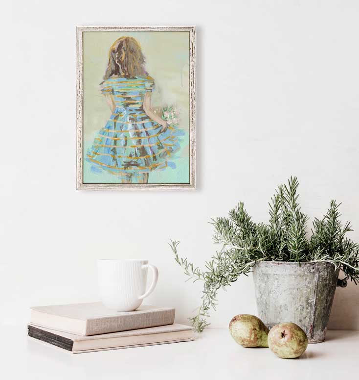 Flower Girl - Spring Air Mini Framed Canvas - GreenBox Art