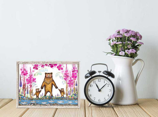 Three Bears Mini Framed Canvas - GreenBox Art