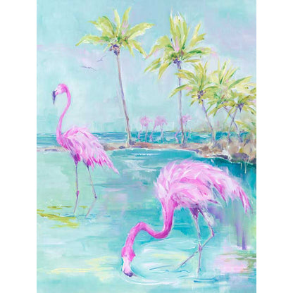 Flamingos Tropical 2 Canvas Wall Art - GreenBox Art