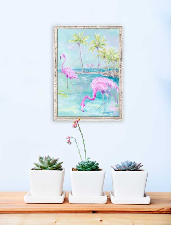 Flamingos Tropical 2 Mini Framed Canvas