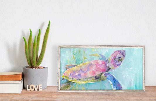 Sea Turtle Mini Framed Canvas - GreenBox Art