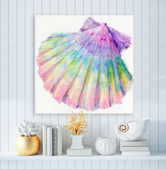Colorful Scallop Shell Canvas Wall Art
