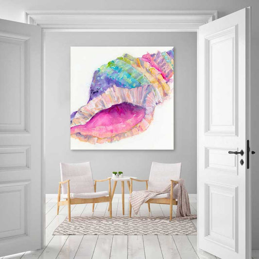 Colorful Conch Shell Canvas Wall Art