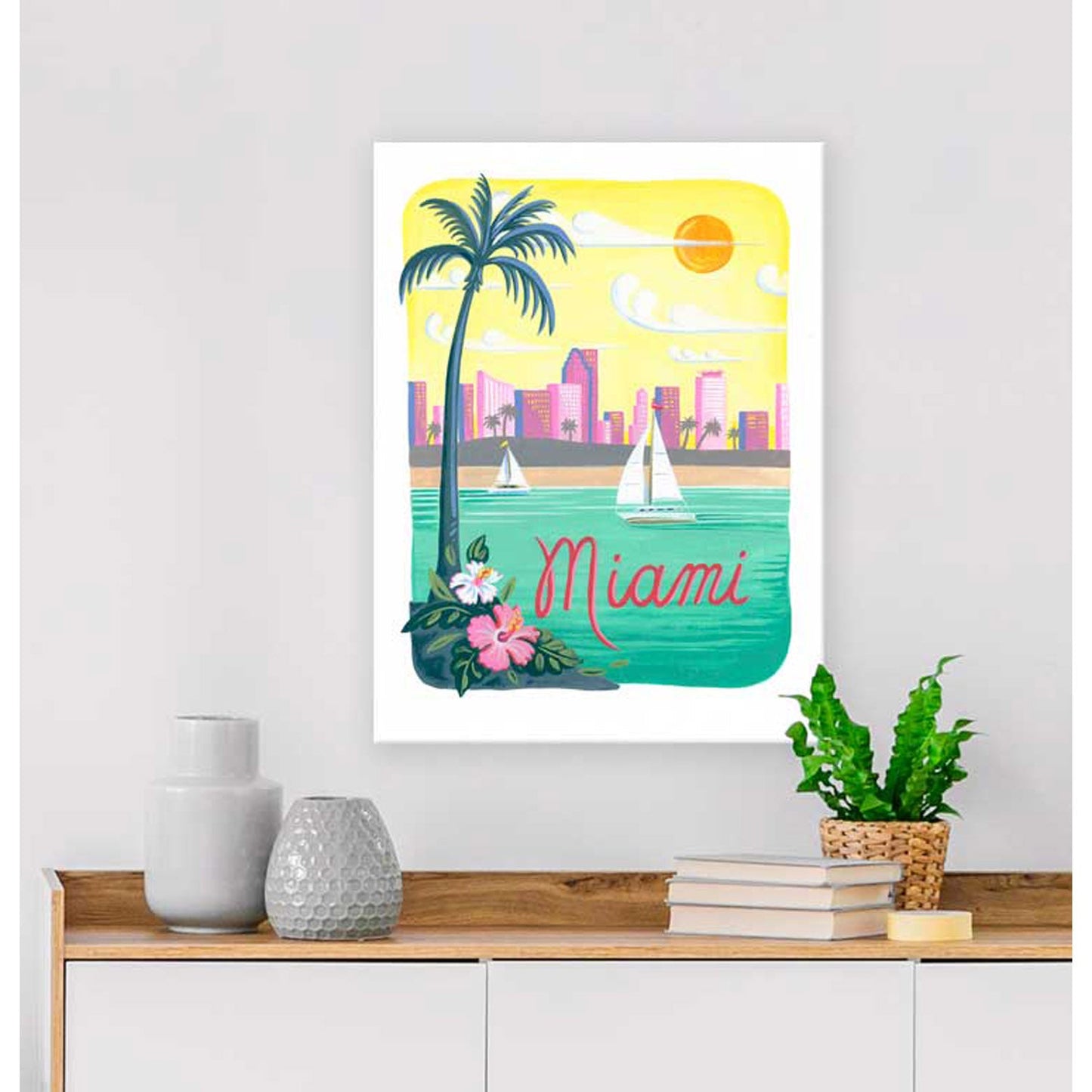 City Pride - Miami Canvas Wall Art - GreenBox Art