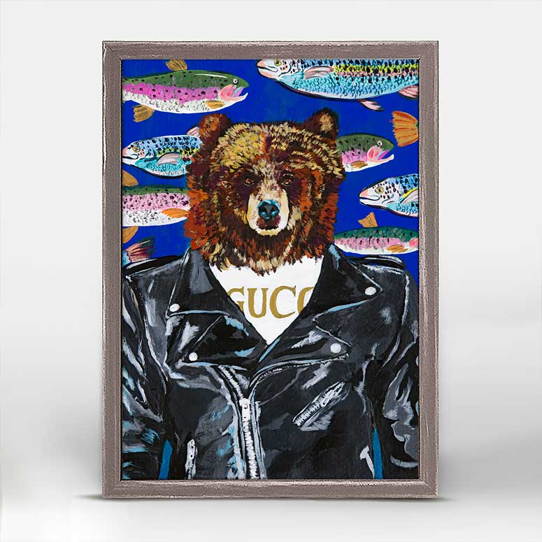 Furry Fashionistas - Chic Bear Mini Framed Canvas