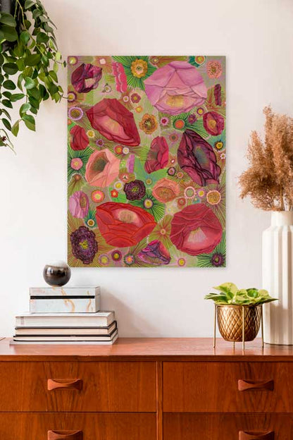 Nectar Flowers Canvas Wall Art - GreenBox Art