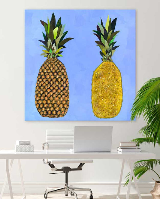 Tropical Pineapple Pair Canvas Wall Art - GreenBox Art