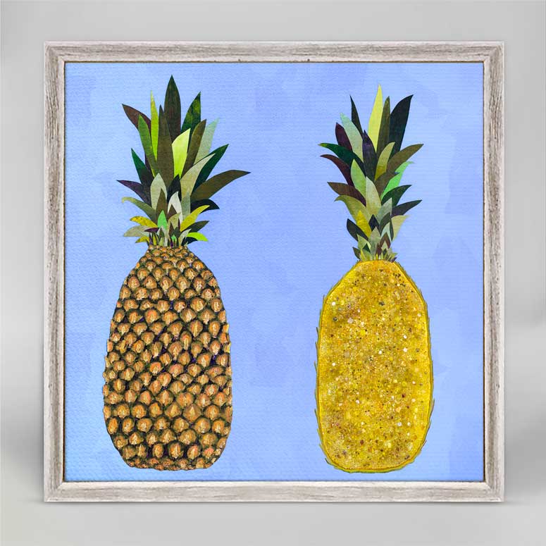 Tropical Pineapple Pair Mini Framed Canvas