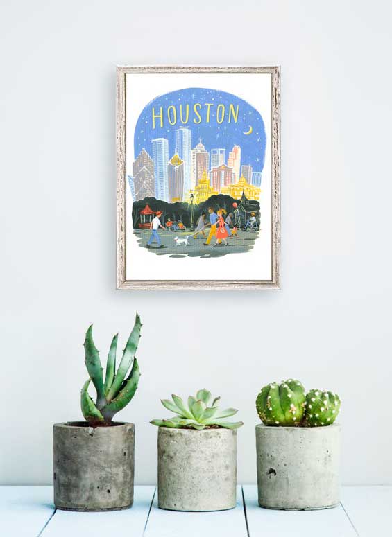 City Pride - Houston Mini Framed Canvas - GreenBox Art