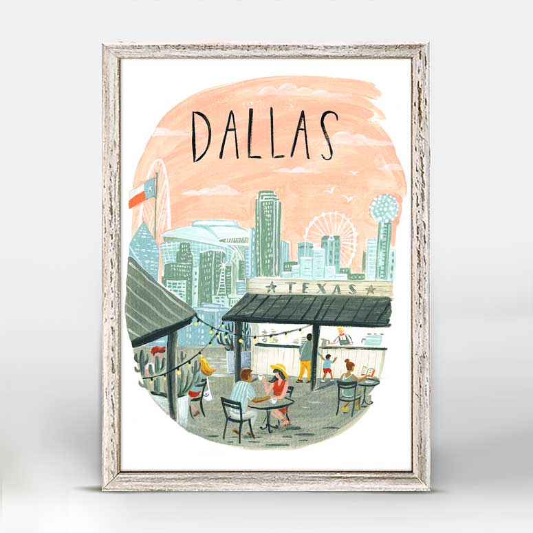 City Pride - Dallas Mini Framed Canvas - GreenBox Art