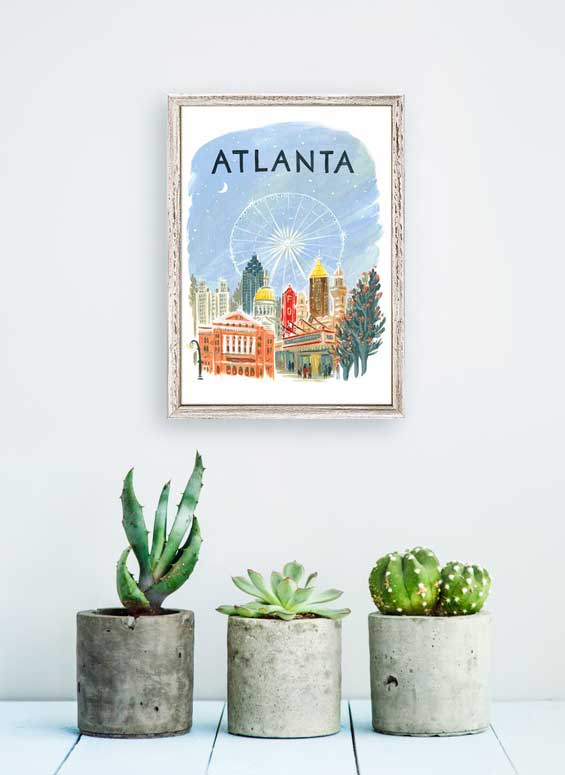 City Pride - Atlanta Mini Framed Canvas - GreenBox Art