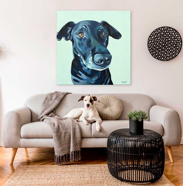 Painted Pups - Hugh Canvas Wall Art