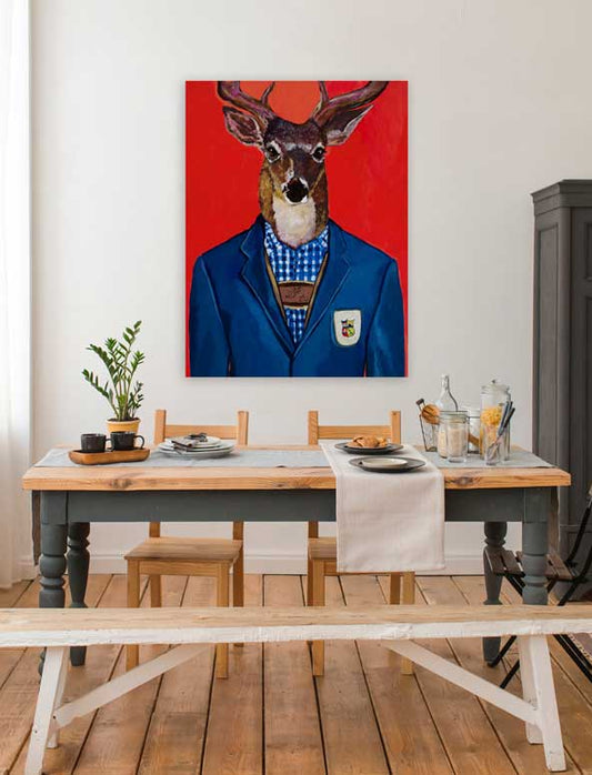 Fancy Fauna - Sir Buck Canvas Wall Art - GreenBox Art