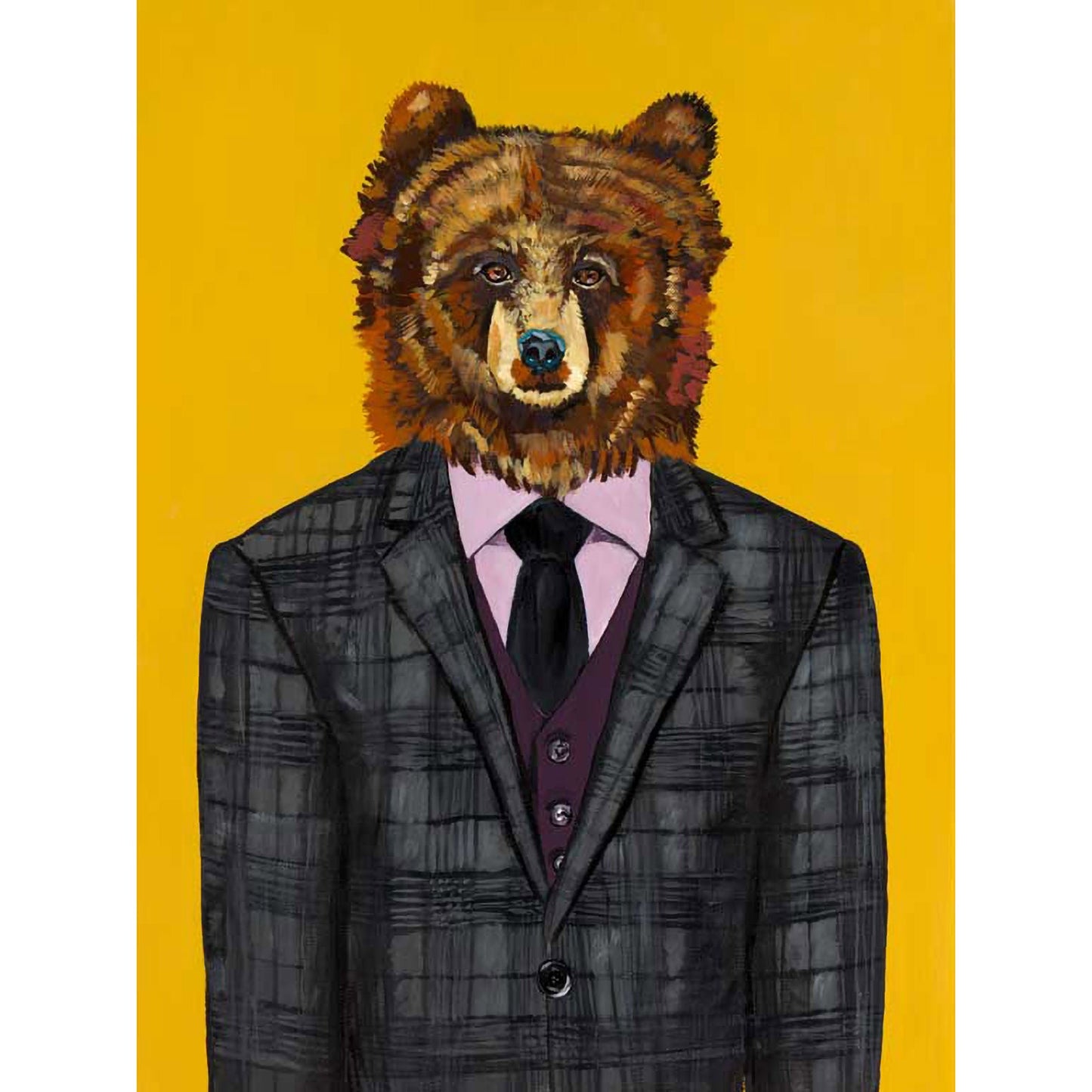 Fancy Fauna - Sir Bear Canvas Wall Art - GreenBox Art