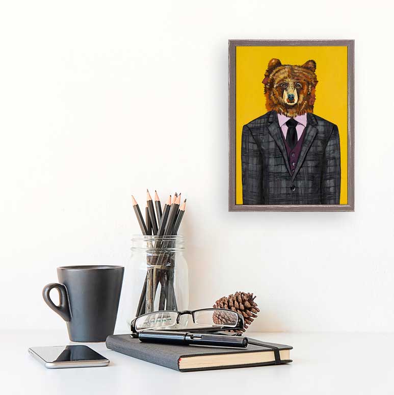 Fancy Fauna - Sir Bear Mini Framed Canvas